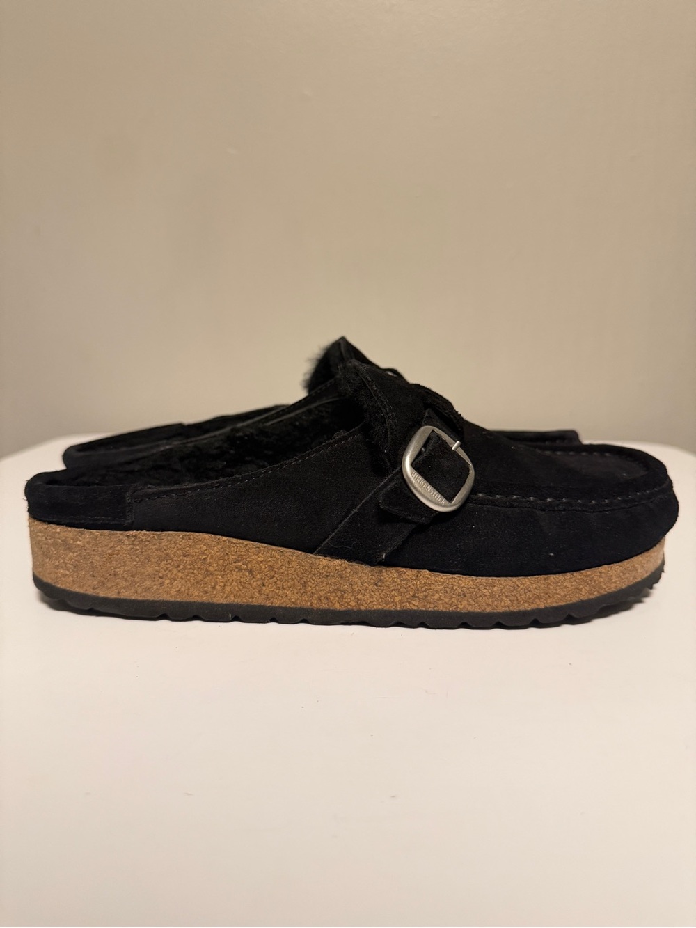 Birkenstock Black Buckley Shearling Suede Clogs Mules Shoes Women’s EU 40 US 9 - Picture 3 of 9